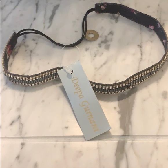Deepa Gurnani Accessories - Deepa Gurnani Bugle Beads and Crystal Headband NWT